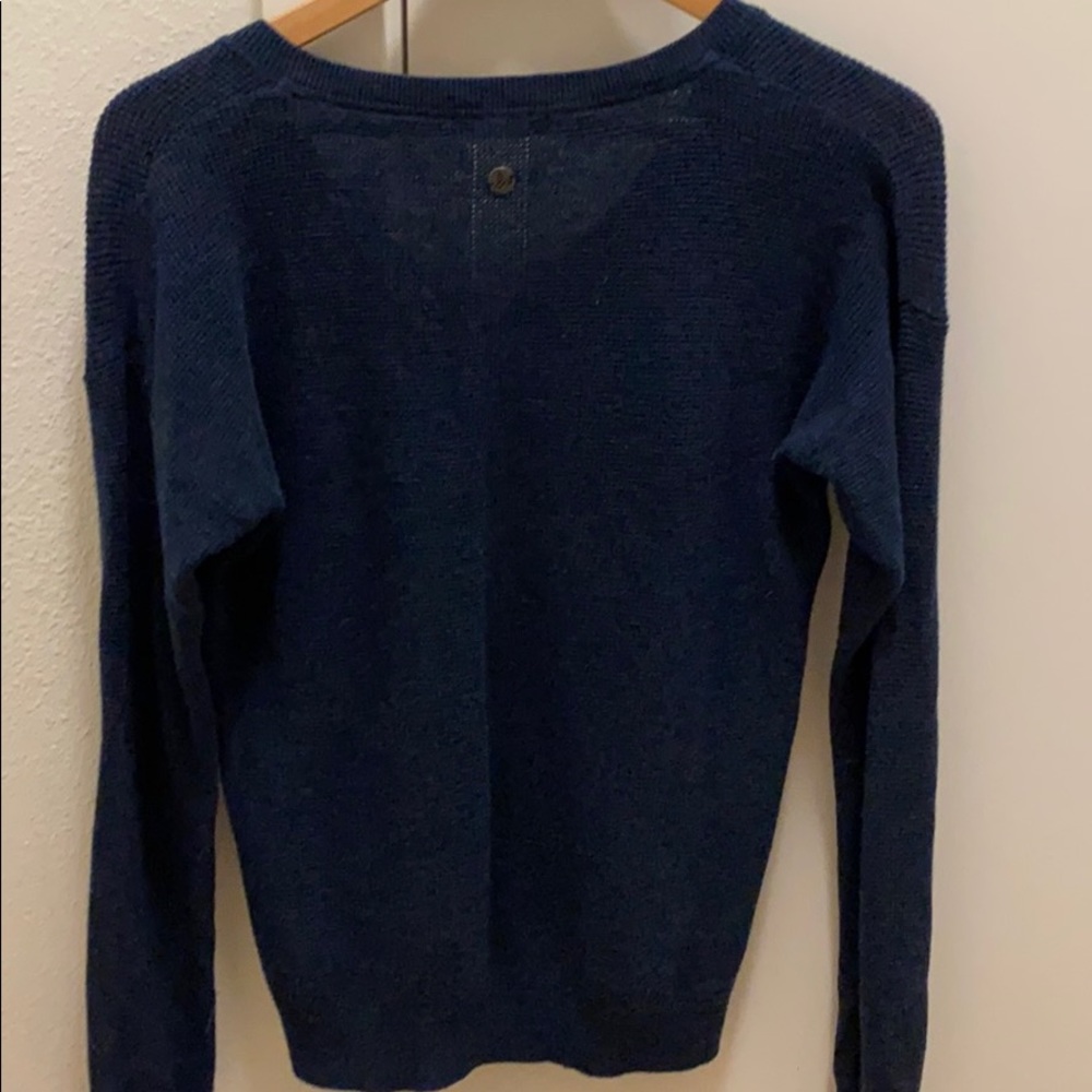Prana navy waffle weave sweater Small - Picture 3 of 4